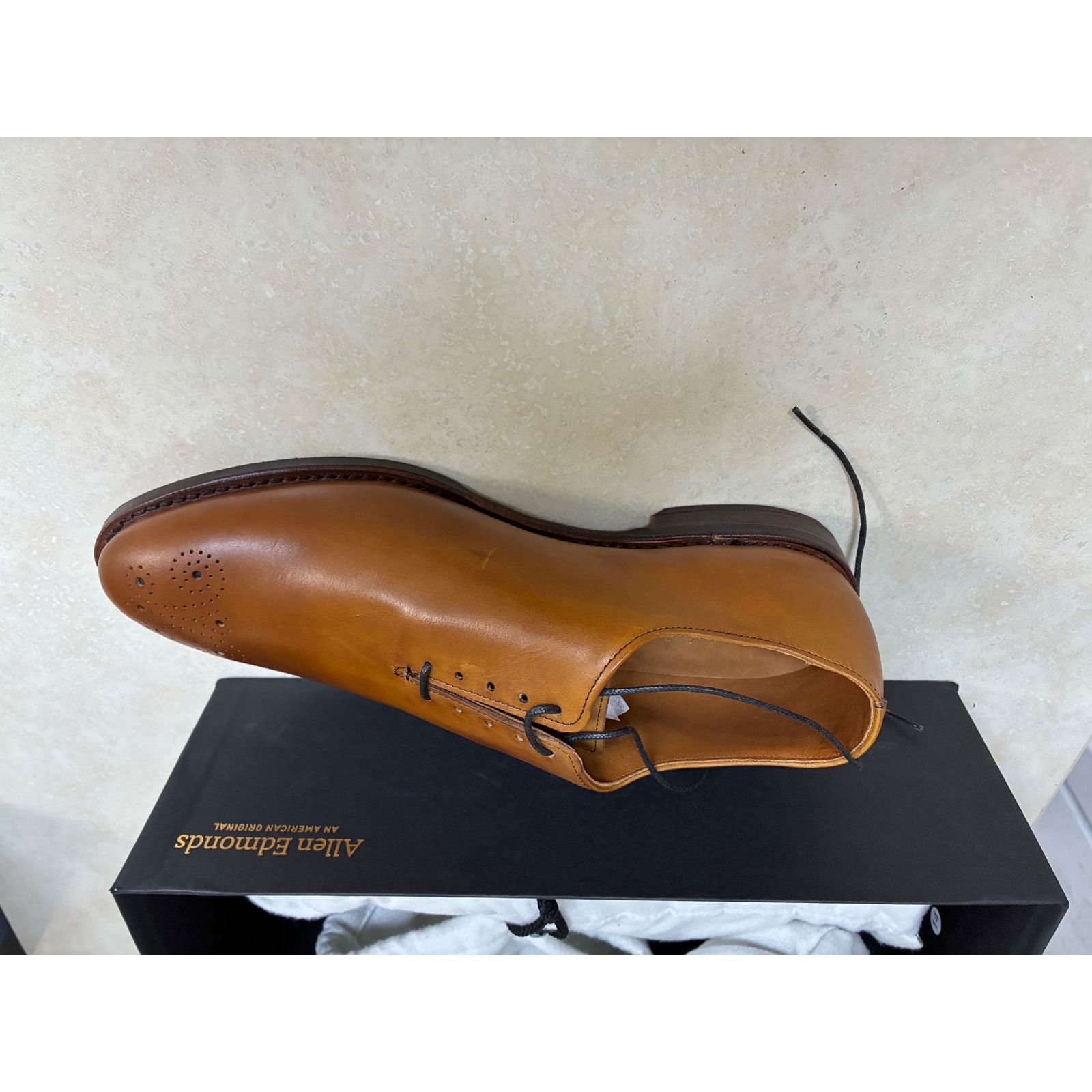 Allen Edmonds Mackenzie Walnut Leather Medallion Toe Oxford Shoes 11 D 3446